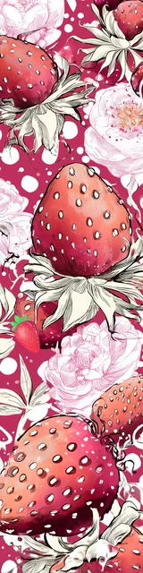Free strawberry bookmark featuring a red strawberry
